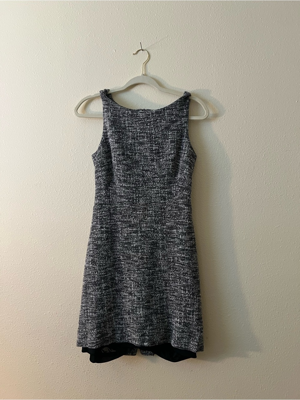 MM Lafleur Black and White Textured Midi Dress
